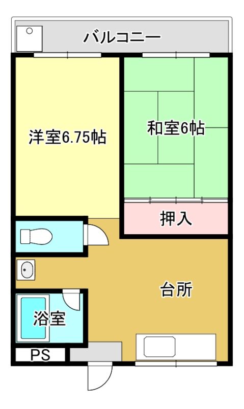 枚方市御殿山貸マンション間取り